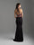 Madison James - 18-610 Two Piece Flower Applique Halter Jersey Dress In Pink and Black