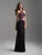 Madison James - 18-610 Two Piece Flower Applique Halter Jersey Dress In Pink and Black