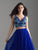 Madison James - 18-611 Two Piece Embroidered Floral A-line Dress In Blue and Multi-Color