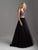 Madison James - Two Piece Embroidered Floral A-line Dress 18-611 in Black