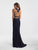 Madison James - 18-619 Two Piece Lace Sheath Dress In Blue