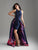Madison James - 18-620 Halter Neck Mikado High Low Gown In Blue