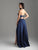 Madison James - 18-620 Halter Neck Mikado High Low Gown In Blue