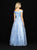 Madison James - 18-622 Off-Shoulder Sheer Sequined Dress In Blue
