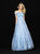 Madison James - 18-622 Off-Shoulder Sheer Sequined Dress In Blue