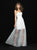 Madison James - 18-623 Strapless Sheer Sequined Overskirt Dress In White