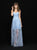 Madison James - 18-623 Strapless Sheer Sequined Overskirt Dress In Blue