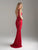Madison James - 18-628 Plunging Lace Evening Dress In Red and Neutral