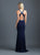 Madison James - 18-629 Crisscross Fitted Jersey Evening Dress In Blue