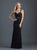 Madison James 18-629 Crisscross Fitted Jersey Evening Dress - 1 pc Black in Size 12 Available