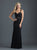 Madison James - 18-629 Crisscross Fitted Jersey Evening Dress In Black