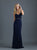Madison James - 18-629 Crisscross Fitted Jersey Evening Dress In Blue