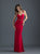 Madison James - 18-629 Crisscross Fitted Jersey Evening Dress In Red