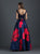Madison James - 18-630 Two Piece Lace Floral Evening Gown In Blue and Red