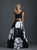Madison James - 18-630 Two Piece Lace Floral Evening Gown In Black and White