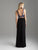 Madison James - 18-633 Beaded Deep V-neck Chiffon A-line Gown In Black