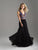Madison James - 18-633 Beaded Deep V-neck Chiffon A-line Gown In Black