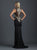 Madison James - 18-638 Fitted High Neck Evening Dress In Black