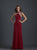 Madison James - 18-638 Fitted High Neck Evening Dress In Red