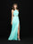 Madison James - 18-641 Strappy Halter Slit Evening Dress In Blue