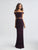 Madison James - 18-646 Two Piece Floral Lace Sheath Dress In Purple and Black