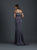 Madison James - 18-648 Two Piece Off Shoulder Fitted Evening Dress In Gray