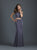 Madison James - 18-648 Two Piece Off Shoulder Fitted Evening Dress In Gray