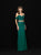 Madison James - 18-649 Two Piece Off-Shoulder Lace Evening Dress In Green