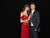 Madison James - 18-649 Two Piece Off-Shoulder Lace Evening Dress In Red