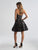 Madison James - 18-652 Floral Appliqued Strapless Cocktail Dress In Black