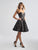 Madison James - 18-652 Floral Appliqued Strapless Cocktail Dress In Black