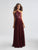 Madison James - 18-653 Floral Appliqued Halter Evening Dress In Red