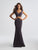 Madison James - 18-657 Two Piece Fitted Crisscross Evening Dress In Gray