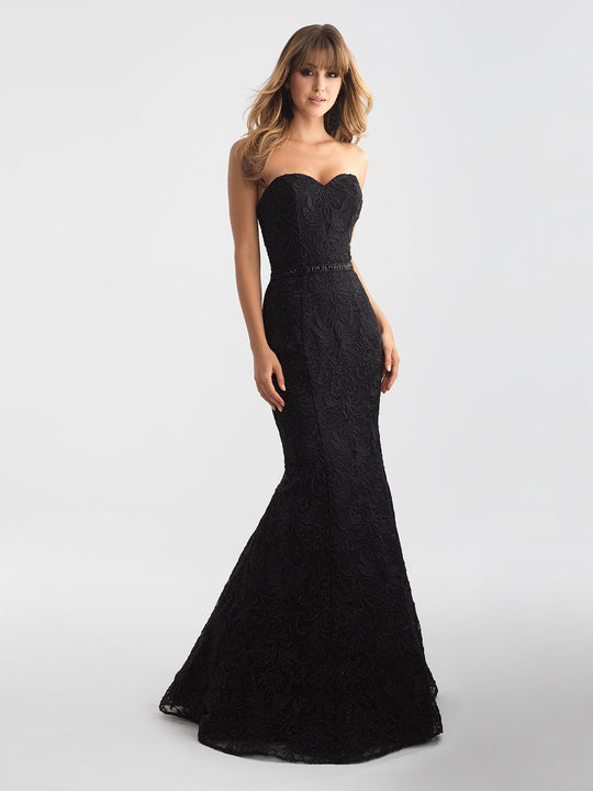 Madison James - 18-659 Strapless Lace Mermaid Gown In Black
