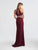 Madison James - 18-661 Fitted Halter Neck Keyhole Cutout Evening Dress - 1 pc Wine in Size 00 Available