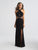 Madison James - 18-661 Fitted Halter Keyhole Evening Dress In Black
