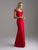 Madison James - 18-662 Folded Off Shoulder Fitted Evening Dress In Red