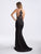 Madison James - 18-663 Lace Illusion Bateau Sheath Dress In Black