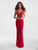 Madison James - 18-663 Lace Illusion Bateau Sheath Dress In Red