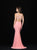 Madison James - 18-664 Plunging Fitted Evening Dress In Pink