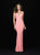 Madison James - 18-664 Plunging Fitted Evening Dress In Pink