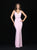 Madison James - 18-664 Plunging Fitted Evening Dress In Pink