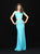 Madison James - 18-669 Two Piece Off Shoulder Lace Dress In Blue