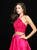 Madison James - 18-672 Two Piece Halter A-line Dress In Pink