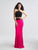 Madison James - 18-673 Lace Two Piece Sheath Dress In Pink and Black