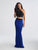 Madison James - 18-673 Lace Two Piece Sheath Dress In Blue and Black