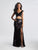 Madison James - 18-678 Two Piece Velvet and Sequined Sheath Dress In Black