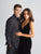 Madison James - 18-680 Deep V-neck Velvet Sheath Dress In Black
