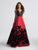 Madison James - 18-681 Plunging V-neck A-line Dress In Red