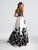 Madison James - 18-682 Print Floral High Low A-line Dress In White